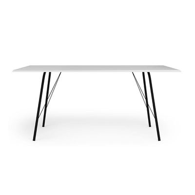 Mesa Sala De Jantar Paraty Preto 150x90cm Tampo Branco Preto