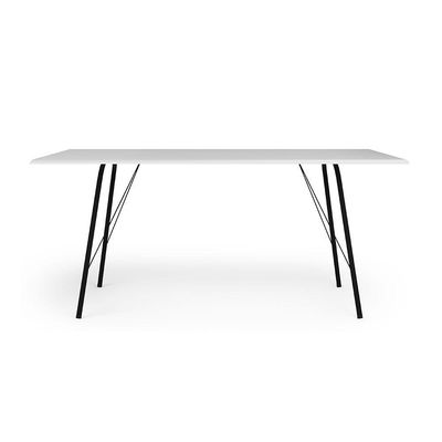 Mesa Sala De Jantar Paraty Preto 140x80cm Tampo Branco