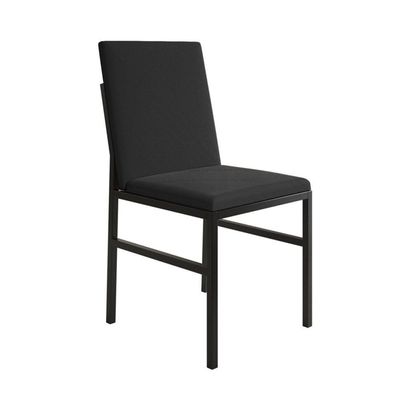 Cadeira De Jantar Estofada Mônaco Veludo Preta Iron Wood Preto