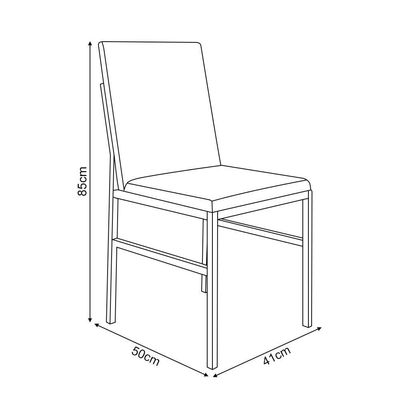 Cadeira De Jantar Estofada Mônaco Veludo Preta Iron Wood Preto