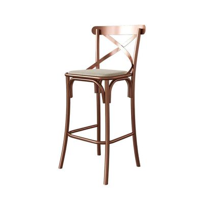 Banqueta Katrina Bar Cozinha Balcão Em Aço Cobre Iron Wood Laranja