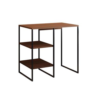 Aparador Adega Industrial 2 Prateleiras Bourbon 80cm Preto Carvalho