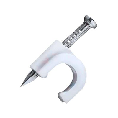 Fixa Cabo 6mm (rg59) - Branco - Embcasa Facil Com 25 Pçs