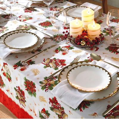 Toalha Mesa Retangular Athenas 160x250cm Natal 111 Dohler