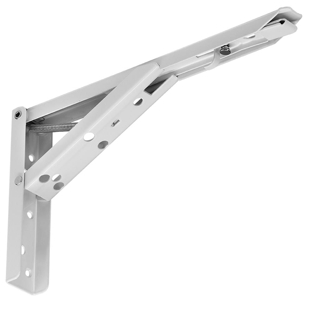 Kit 02 Pares Suporte Para Mesa Dobrável Retrátil 30 cm H02 Mão Francesa Branco - Lyam