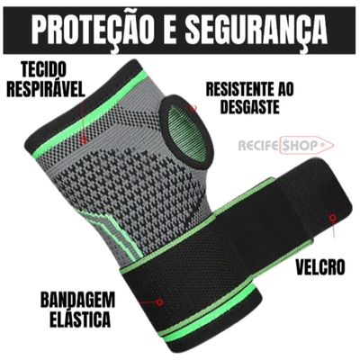 Kit 2 Munhequeiras Compressão Elástica Ortopédica Suporte Completo para Ambos os Punhos