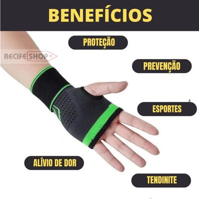 Kit 2 Munhequeiras Compressão Elástica Ortopédica Suporte Completo para Ambos os Punhos