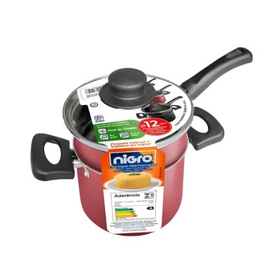 Mini cuscuzeira c/cabo e tampa de vidro vitalita 12cm Vermelho Grena - Nigro