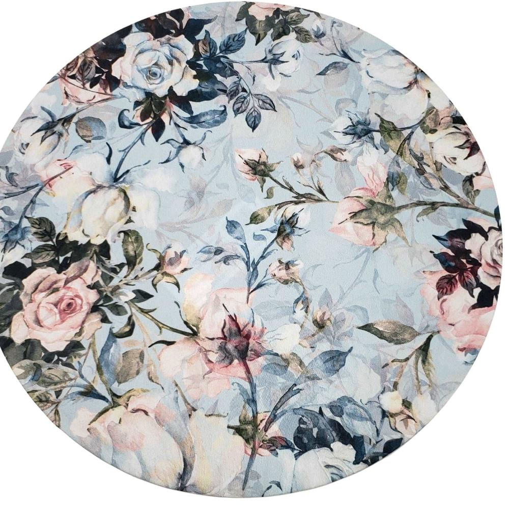 Kit 4 Capas para Sousplat Floral Vintage Azul da Charlô 35cmx35cm