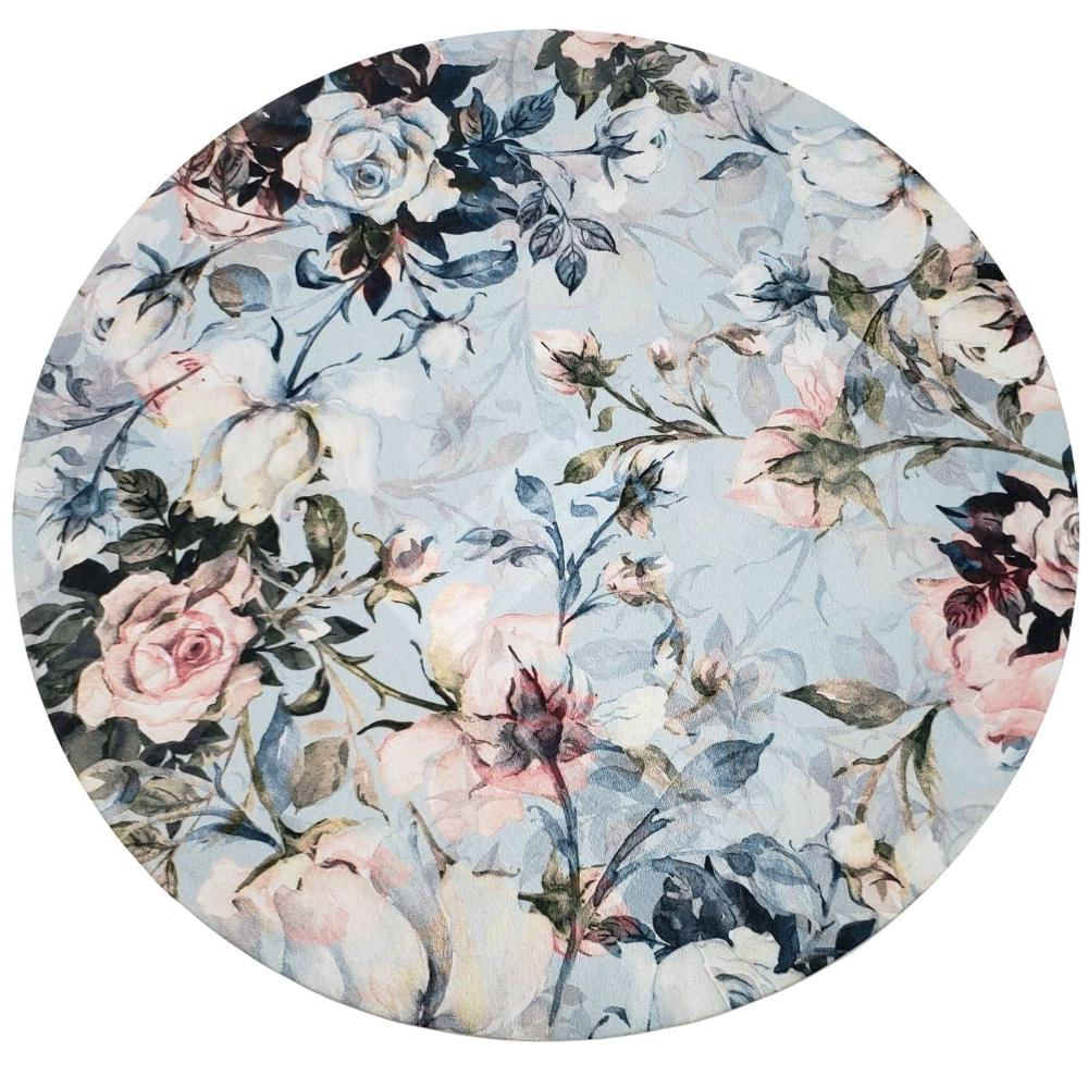 Kit 4 Capas para Sousplat Floral Vintage Azul da Charlô 35cmx35cm