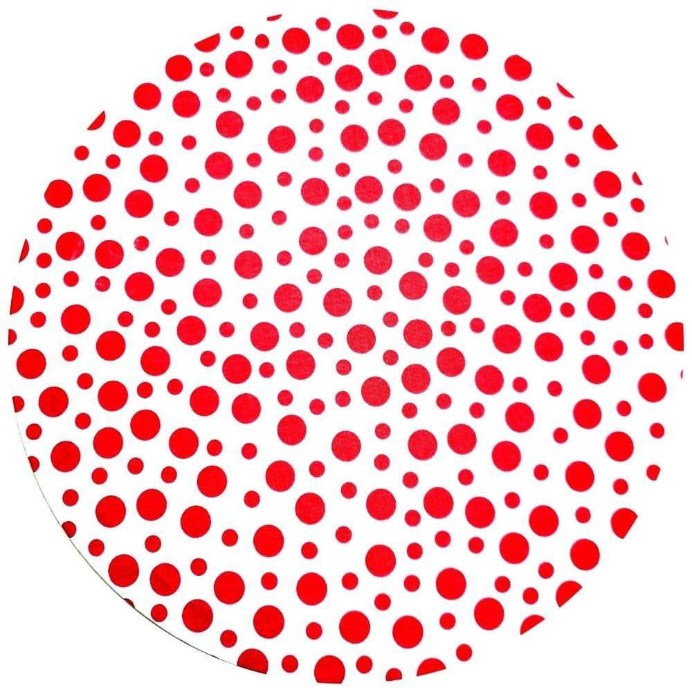 Kit 4 Capas para Sousplat Poá Divertida Branco Vermelho 35cmx35cm
