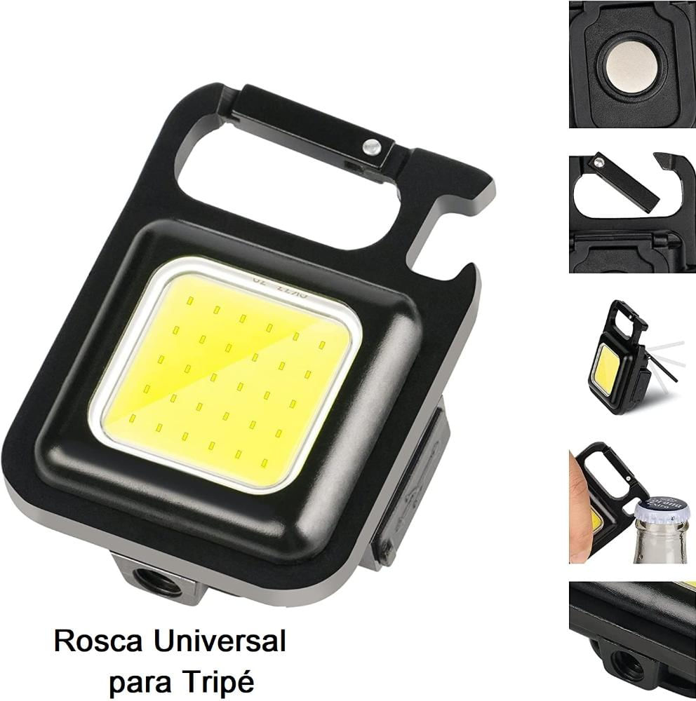 Mini Lanterna Led Chaveiro Mosquetão Portáti Imã Potente Usb