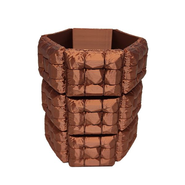 Vaso Soft Sofá Inflado 3D Decoração Plantas Decor Cor Cobre 13 cm