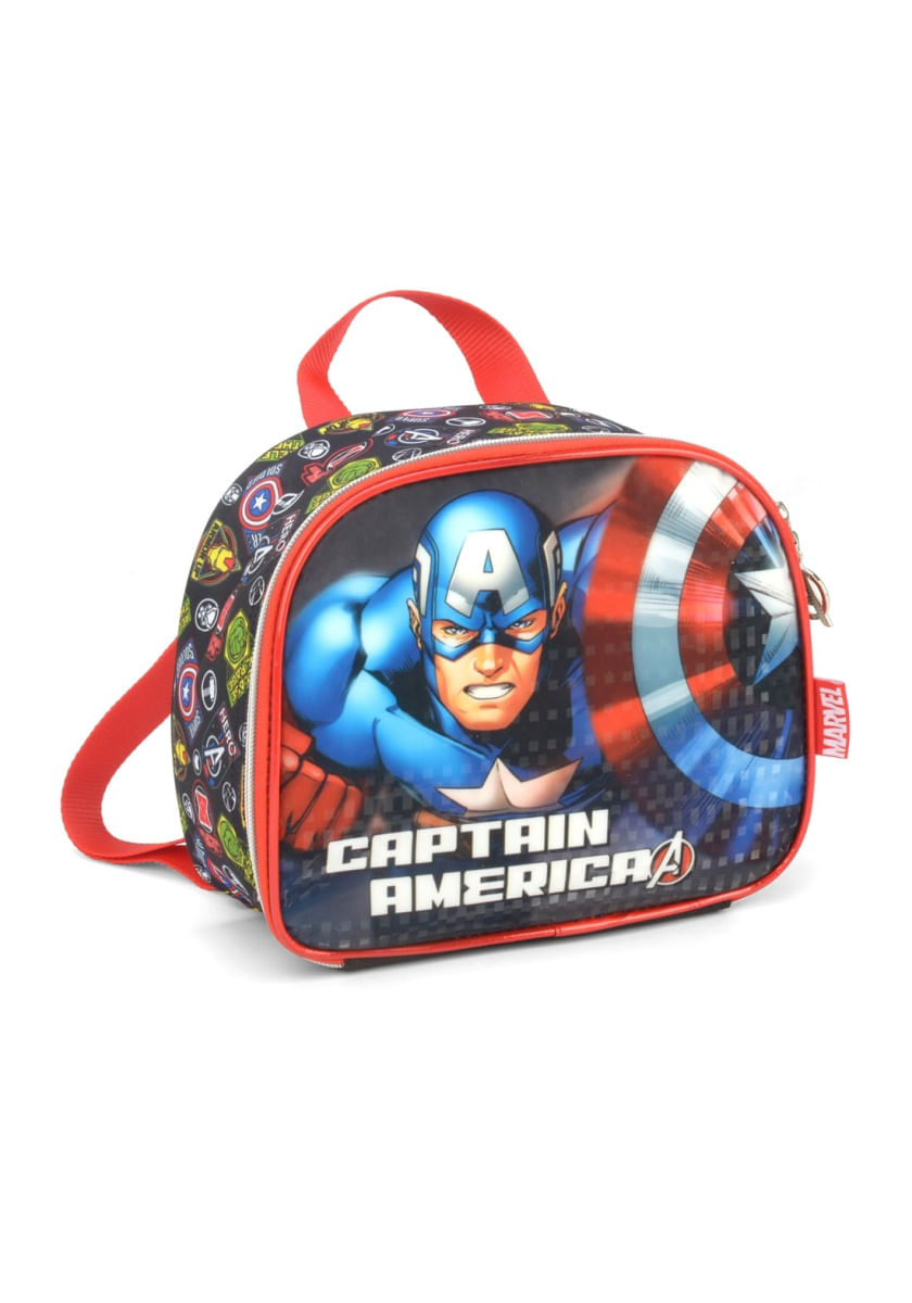 Lancheira Térmica Infantil Capitão América Luxcel LA39553AG