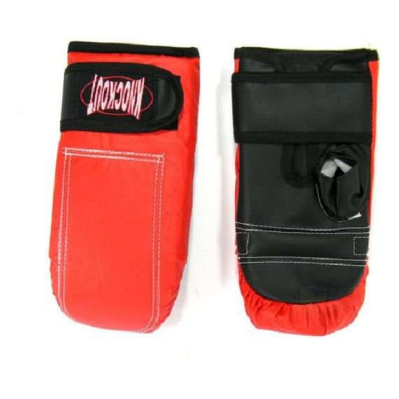 Luva Para Bater Saco com Velcro Knockout - Vermelho