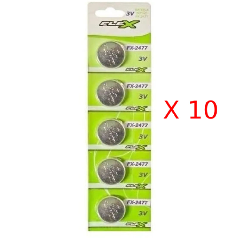 Pack de Blister 5 Unid. Bateria FX-CR2032 Lithium 3v Tipo Botão Flex - CR2032 (10x)