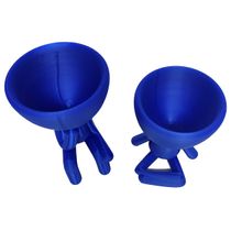 Kit 2 Vasos Sentados Suculentas Robert Plant Decoração Decorativo Azul Metálico