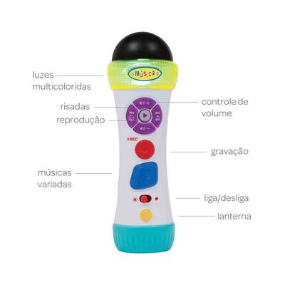 Microfone Musical Canta e Grava 7967 Buba