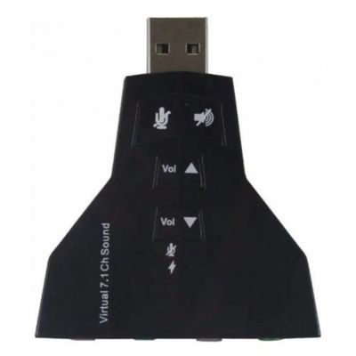 Placa De Som Usb Adaptador Áudio 7.1 Com P2 Pc Notebook