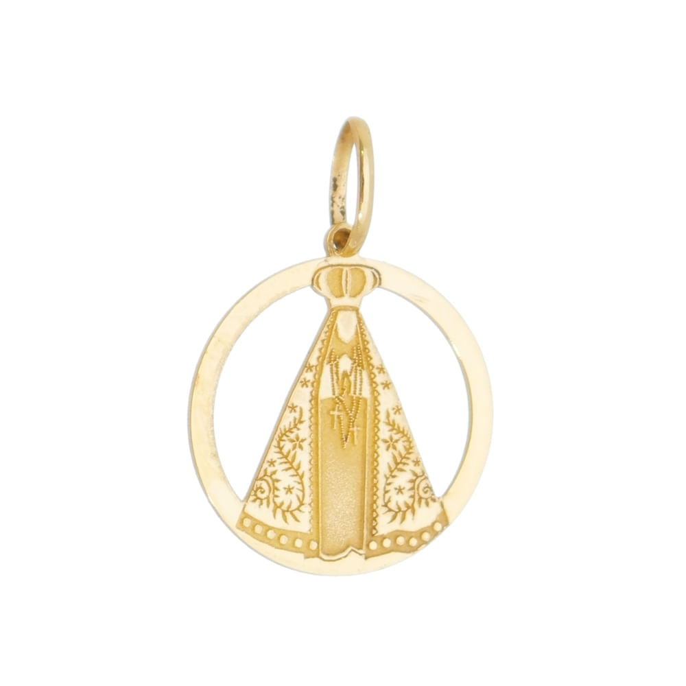 Pingente Nossa Senhora Aparecida em Ouro 18K Coleção Amém