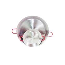 Paellera Tacho Aço Inox 2mm 6 Litros 45cm Alça Vermelha