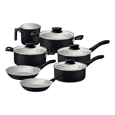Conjunto de Panela com 7 Peças Antiaderente Linz Tramontina Preta