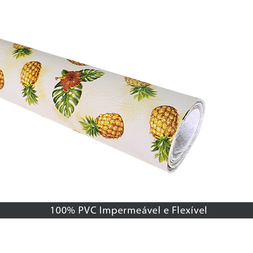 4 Jogo Americano Abacaxi Folha De Adão Impermeável  Pvc