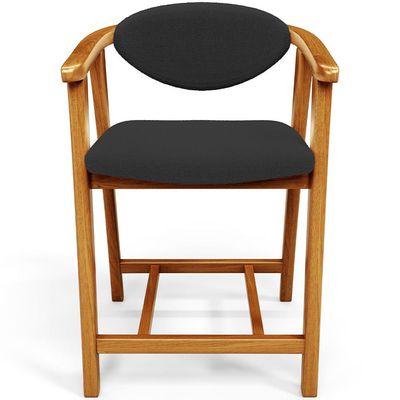 Banqueta Baixa Para Cozinha Sala de Jantar Bancada Cecília L02 Bouclê Preto - Lyam Decor