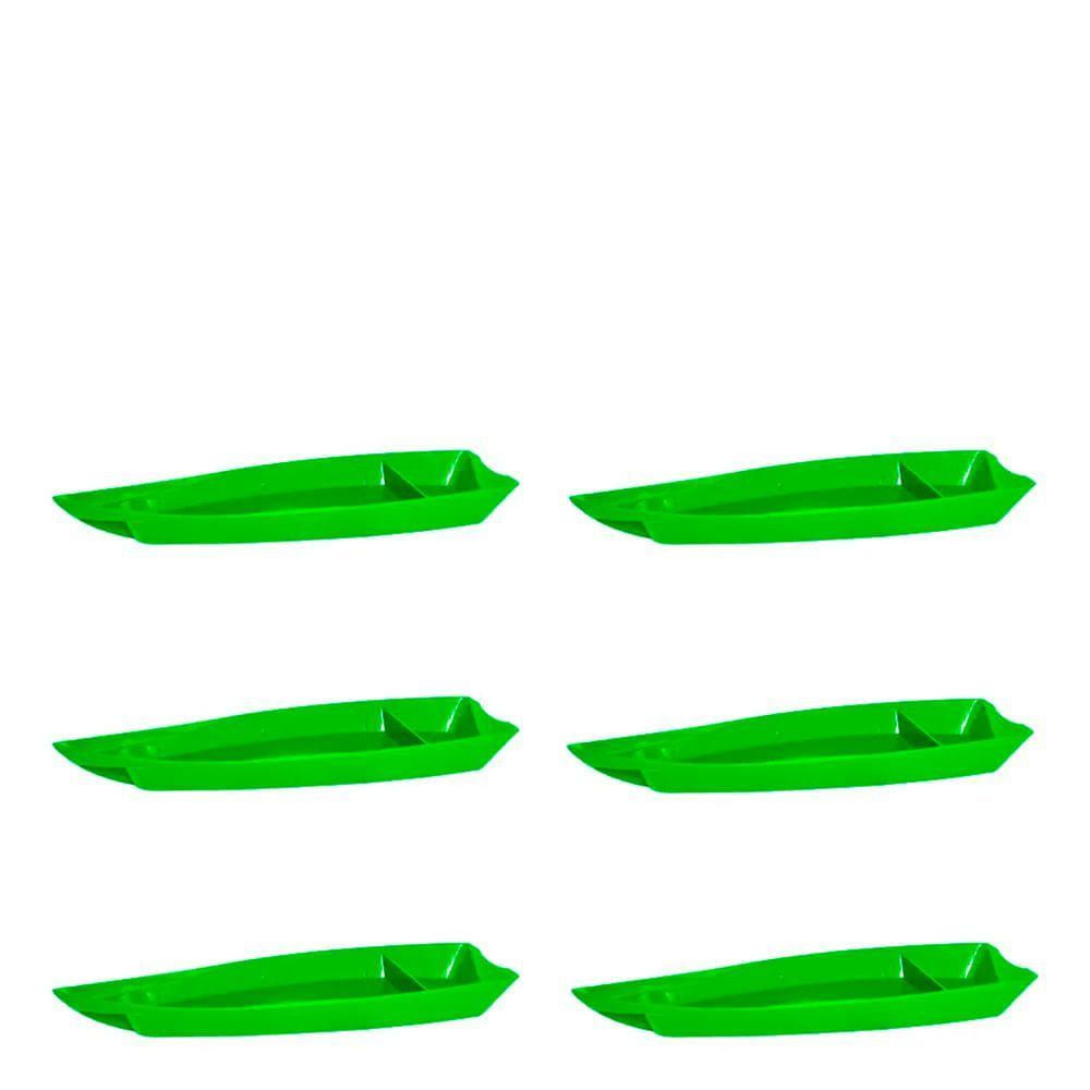 Conjunto De Barca Sushi 3,5l 6 Peças Verde Em Polipropileno Linha Tropical Vem