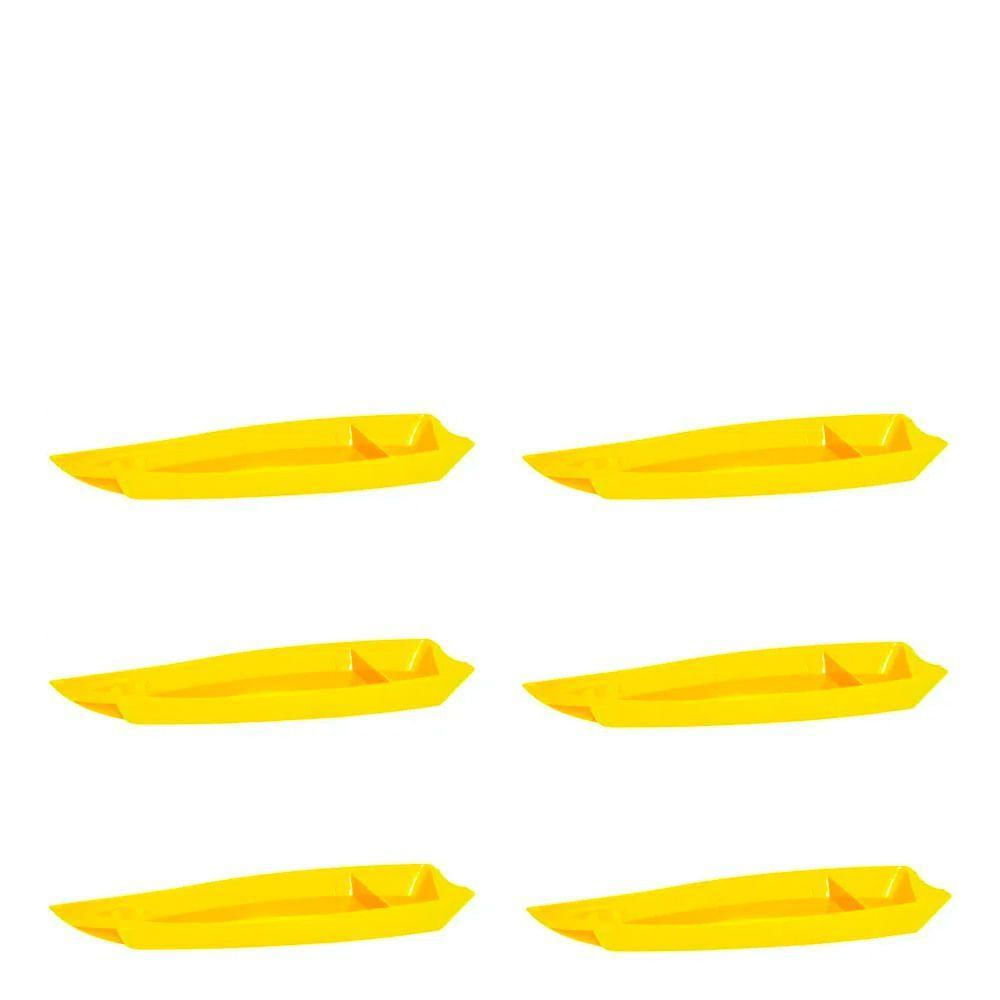 Conjunto De Barca Sushi 3,5l 6 Peças Amarelo Em Polipropileno Linha Tropical Vem