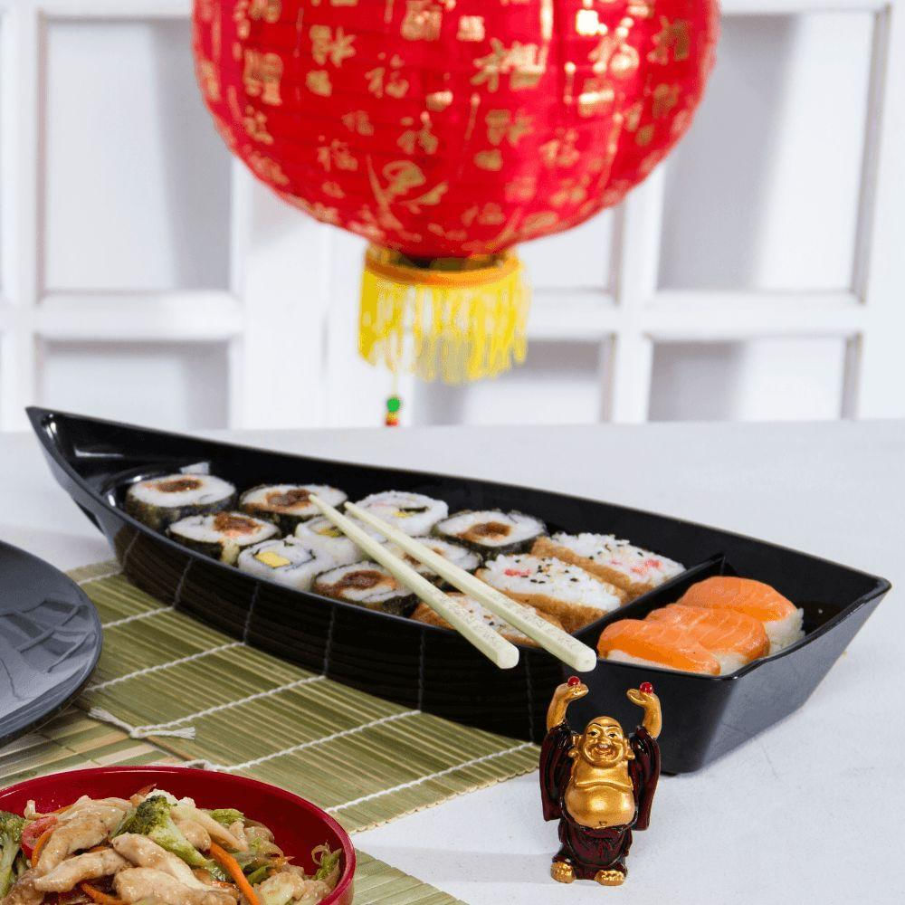 Barca Sushi 600ml Branca Em Policarbonato Linha Profissional Cook Vem