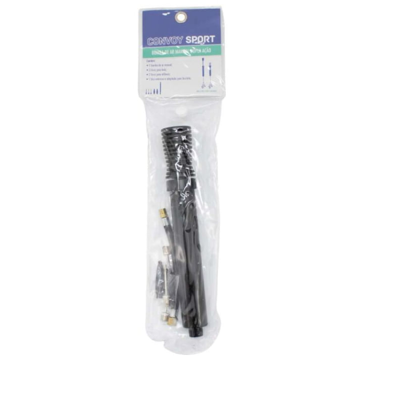 Bomba de Ar Convoy Sport Manual Dupla Ação 6 Bicos - Preto
