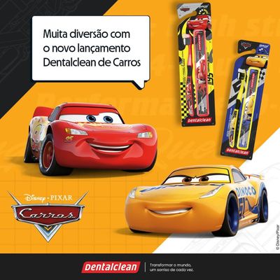 ESCOVA DE DENTE + ESTOJO CARROS ESCOLAR 3 ANOS - DENTALCLEAN