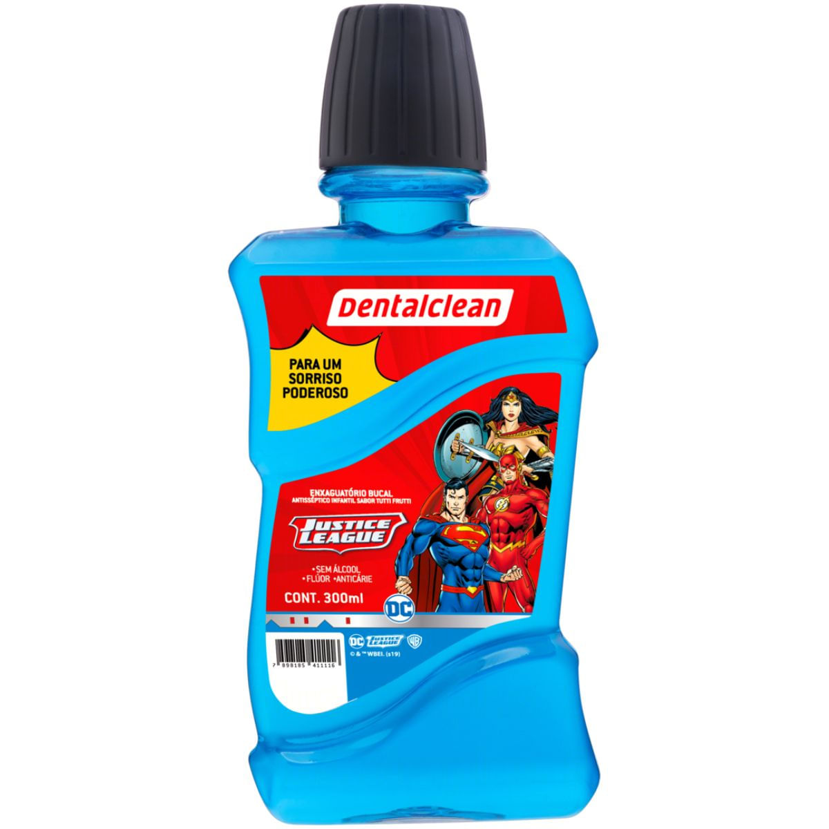 ENXAGUANTE BUCAL HERÓIS LIGA DA JUSTIÇA 300 ML - DENTALCLEAN