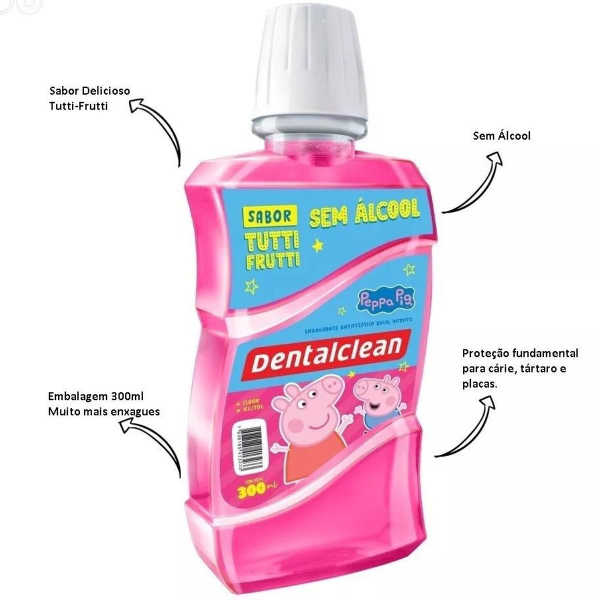 ENXAGUANTE BUCAL INFANTIL PEPPA PIG - 300 ML - DENTALCLEAN