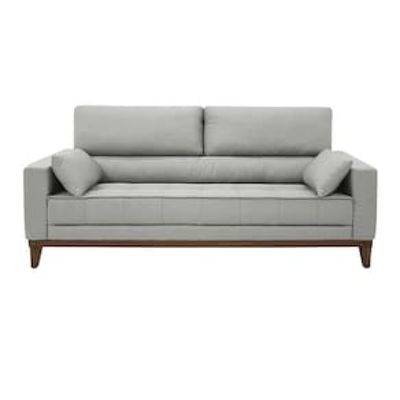 Sofá 4 Lugares Linoforte Blazer com Revestimento em Linho e 2 Almofadas Decorativas 210 cm de Largura Cinza