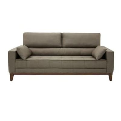 Sofá 4 Lugares Linoforte Blazer com Revestimento em Linho e 2 Almofadas Decorativas 210 cm de Largura Marrom