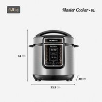 Panela De Pressão Elétrica Digital 6L Mondial Preto/inox 220V PE-60-6L-I