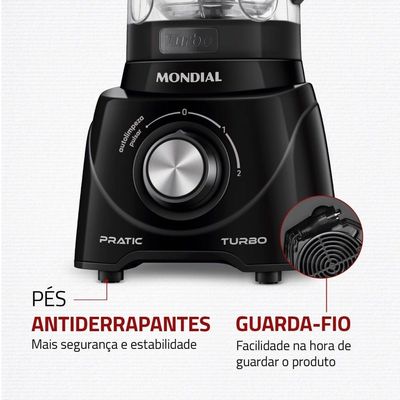 Liquidificador Pratic Turbo Mondial L-98-B 220V 60hz