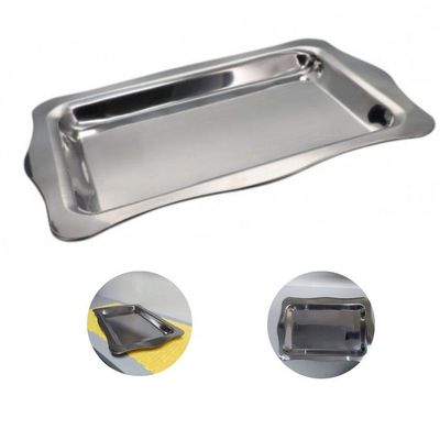 Bandeja Inox Retangular Decorativa Multiuso 42x28 Cm Servir