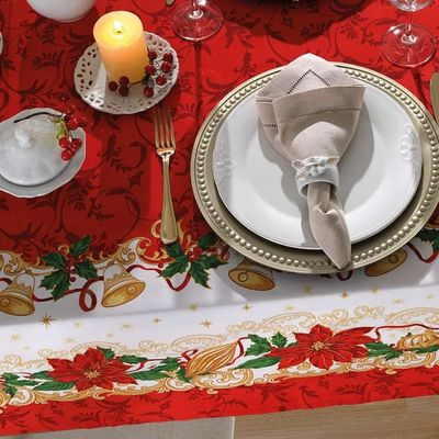 Toalha Mesa Quadrada Athenas 140x140cm Natal 110 Dohler
