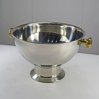 Champanheira Grande Inox Premium Alça Dourada 12 Lts