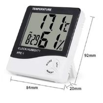 Termo Higrômetro Medidor Temperatura Umidade Com Relógio Digital Pd-003
