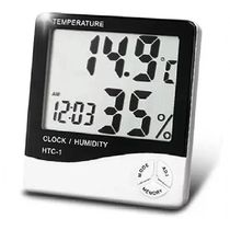 Termo Higrômetro Medidor Temperatura Umidade Com Relógio Digital Pd-003