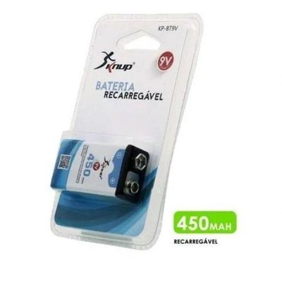 Kit Carregador De Pilhas-bateria + 2 Baterias 9v Recarregaveis