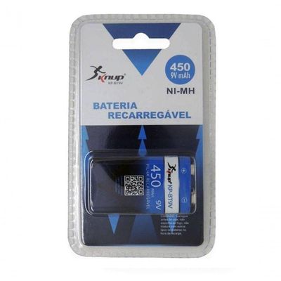 Bateria 9v Recarregável 450 Mah Ni-mh Blister Kp-bt9v