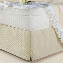 Saia Cama Box Solteiro Tunísia Matelada C/ Pingente Bege