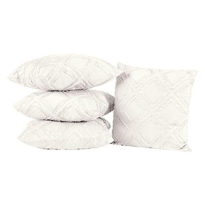 Kit 04 Almofadas Cheias Aveline 45cm X 45cm Off White