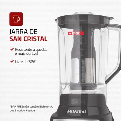 Liquidificador Mondial Turbo Platinum L-1200-PI 110V