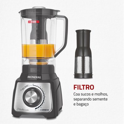 Liquidificador Mondial Turbo Platinum L-1200-PI 110V
